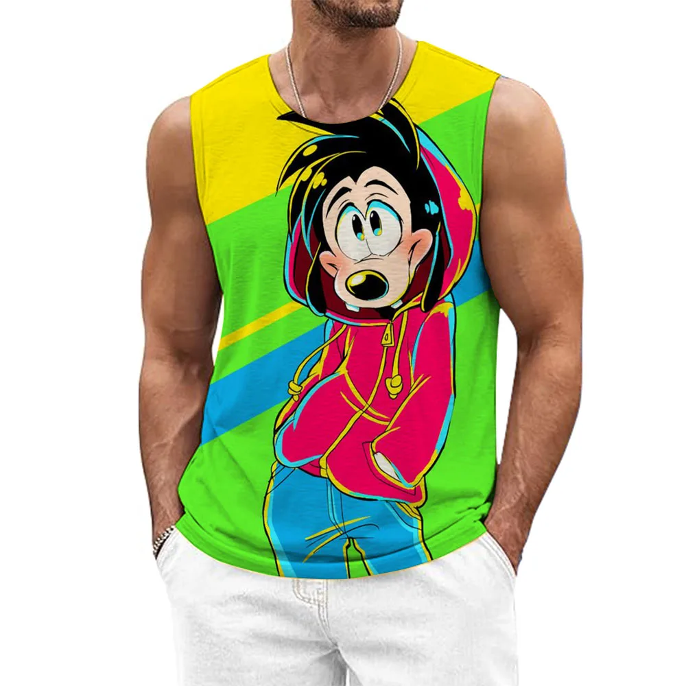 MensGoofy مضحك طباعة تانك القمم موضة الصيف بلا أكمام سترة رياضية غير رسمية فضفاضة سريعة الجافة تنفس تيز الملابس