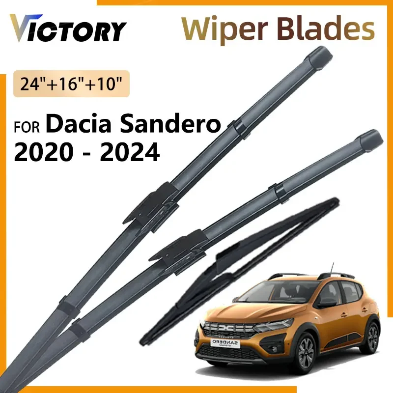 Front Rear Wiper Blades For Dacia Sandero 3 Logan III Streetway 2020 - 2024 2023 2022 2021 Windshield Windscreen Window Brushes