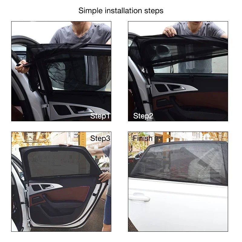 NEW 2pcs Car Sun Shade Styling Accessories  Auto UV Protect Curtain Side Window Sunshade Mesh Sun Visor Protection Window Films view 2