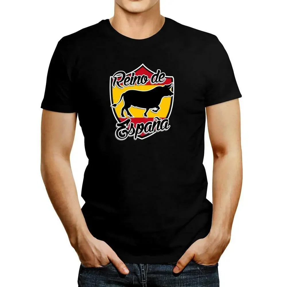 

Reino De España Bull T-shirt Men's 100% Cotton Casual T-shirts Loose Top Size S-3XL