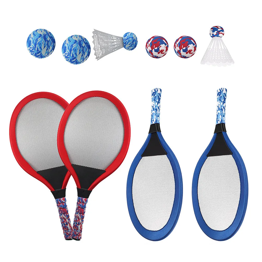 

2 Sets Children Beach Tennis Racket Set Lightweight Plastic Paddle Ball Outdoor Sports Game Colorful Kids Tennis Rackets
