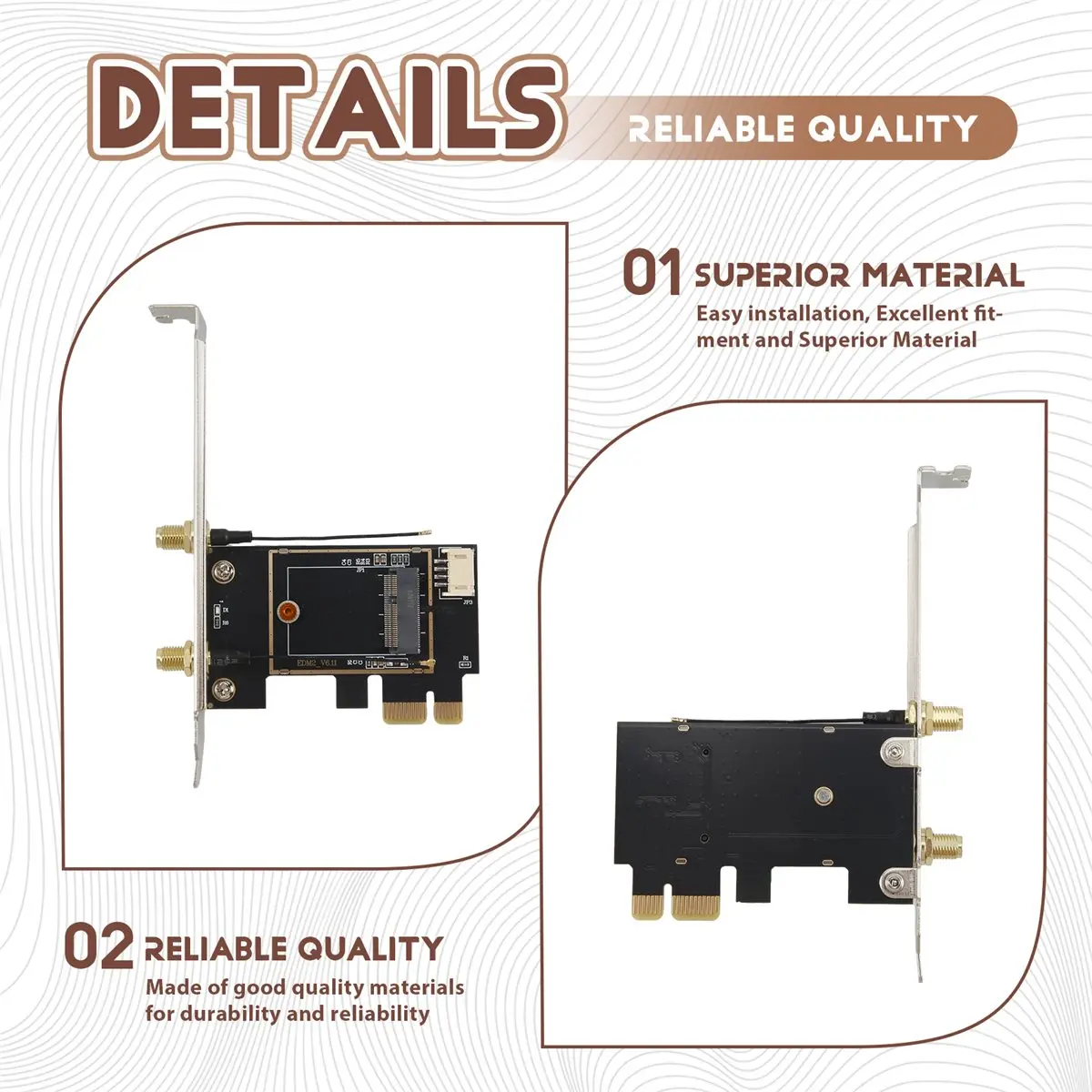 

ABAN NGFF M.2 to PCIE Network Card Adapter Card PCIE Adapter Card Supports NGFF M.2 Wireless Network Card