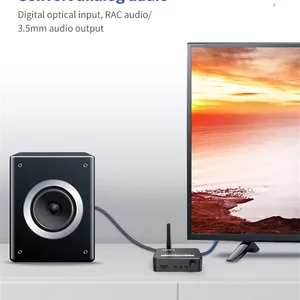 Digitaler Audioadapter für Analog, DAC -Konverter, optischer SPDIF, Toslink bis 3,5 mm, 3,5 Aux -Jack, RCA L/R, Bluetooth 5.0, Empfänger 8 Hauptverkauf optischer Audiokonverter - №8