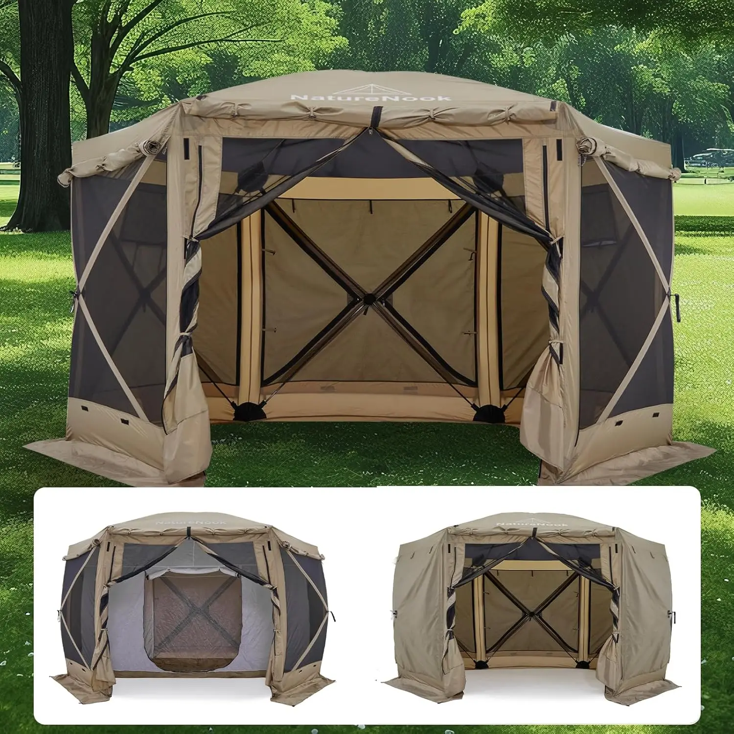 

Pop up Gazebo Tents 12x12 Foot Canopy Party Tent for Camping Portable Gazebos Shelter Screen Tent