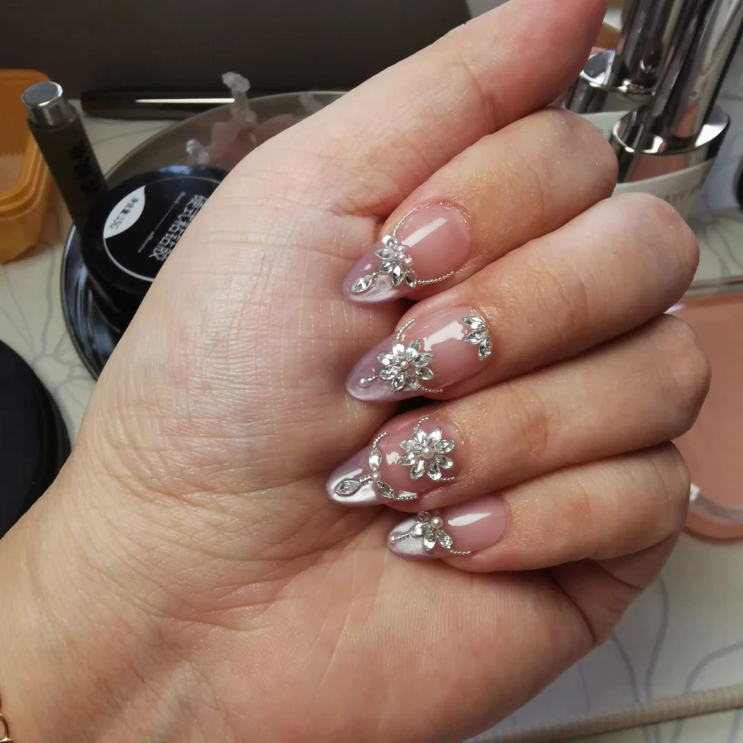 الحلو شكل قلب مسمار الفن حجر الراين 3D رائعة ماجيك أورورا كريستال الحب حجر مسمار الديكور Kawaii مسمار الملحقات #6