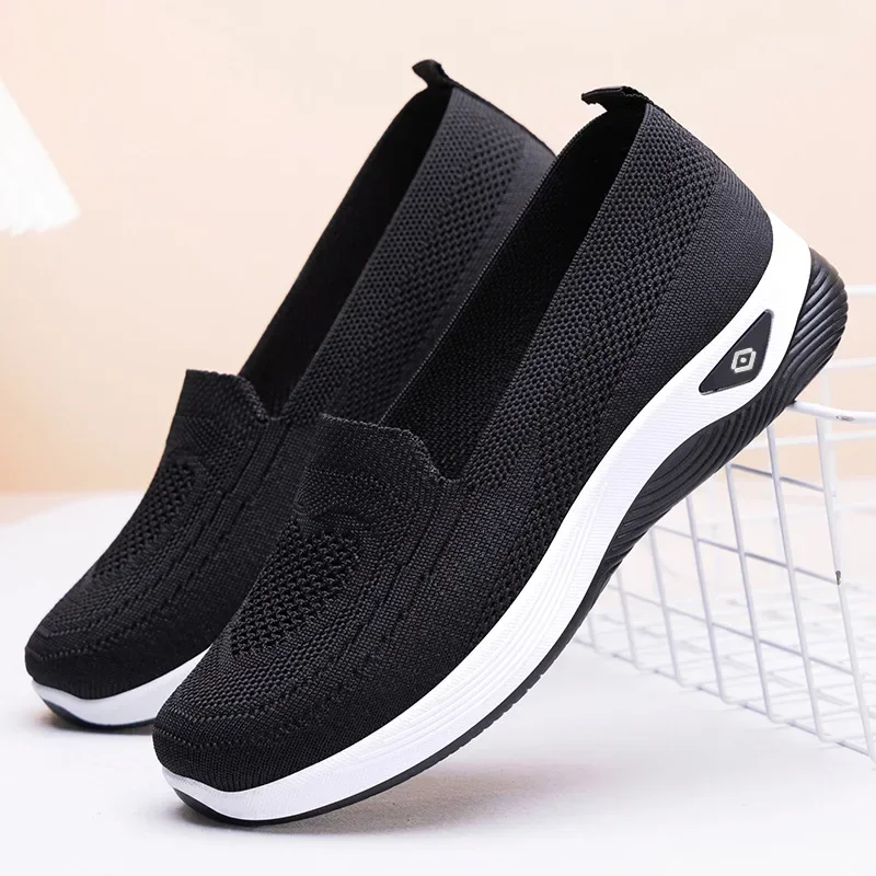 

Women Wedges Sneakers High Quality Shoes Slip On Flats Men Loafers Breathable Mesh Running Sneakers Ladies Sport Shoes