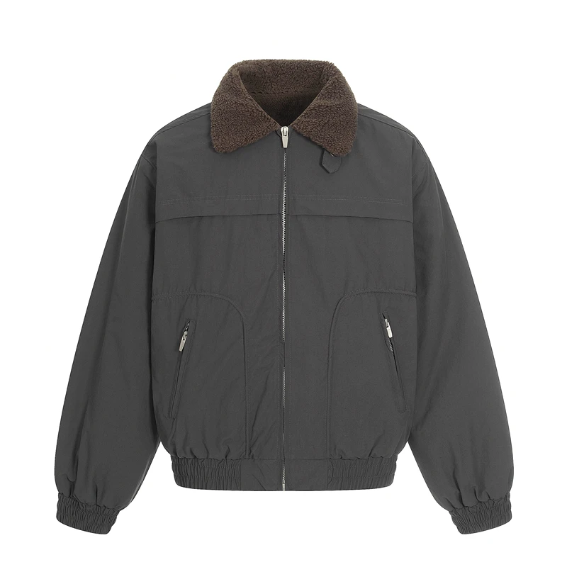 

GXFortune американский ретро ягненка с меховым воротником из тонкого хлопка, теплая рабочая одежда, верхняя одежда, джеты для пар, молодежные Sle