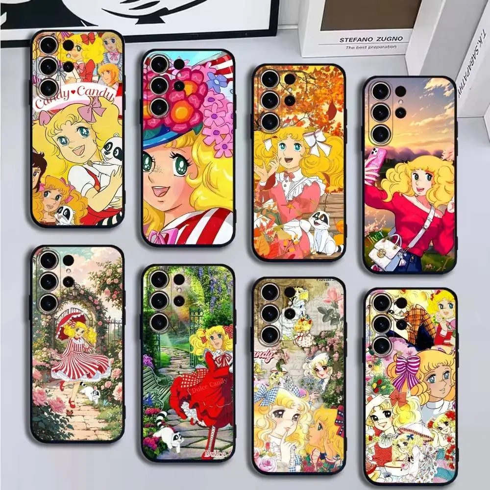 

Manga Candy Phone Case For SamsungS25,24,21,22,23,30,Ultra,20,Plus,Fe,Lite,Note,10,9,Soft Black Cover