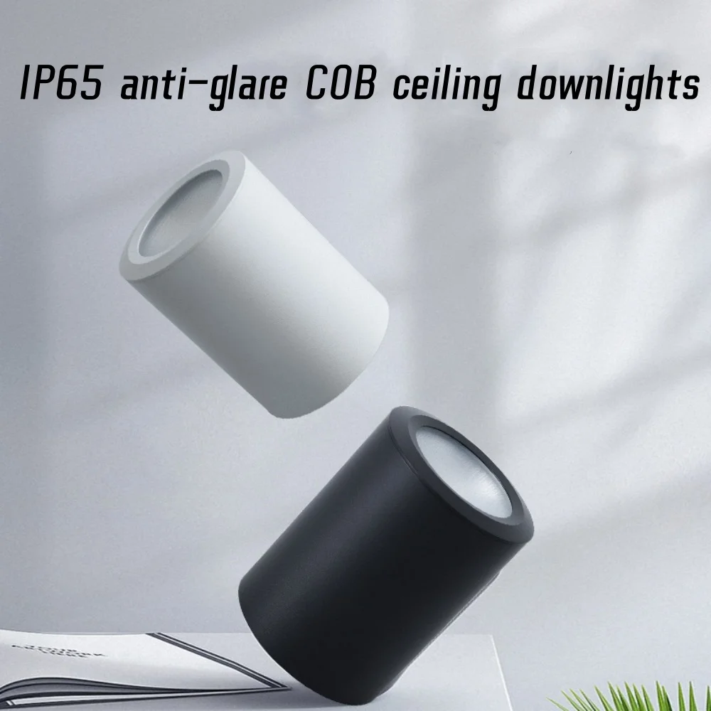 IP65 wasserdichte Cob Down light Blends chutz LED Decken leuchte 5 w 7w 10w 12 w15w18w AC85-265V geeignet für Bad, Balkon, Küche