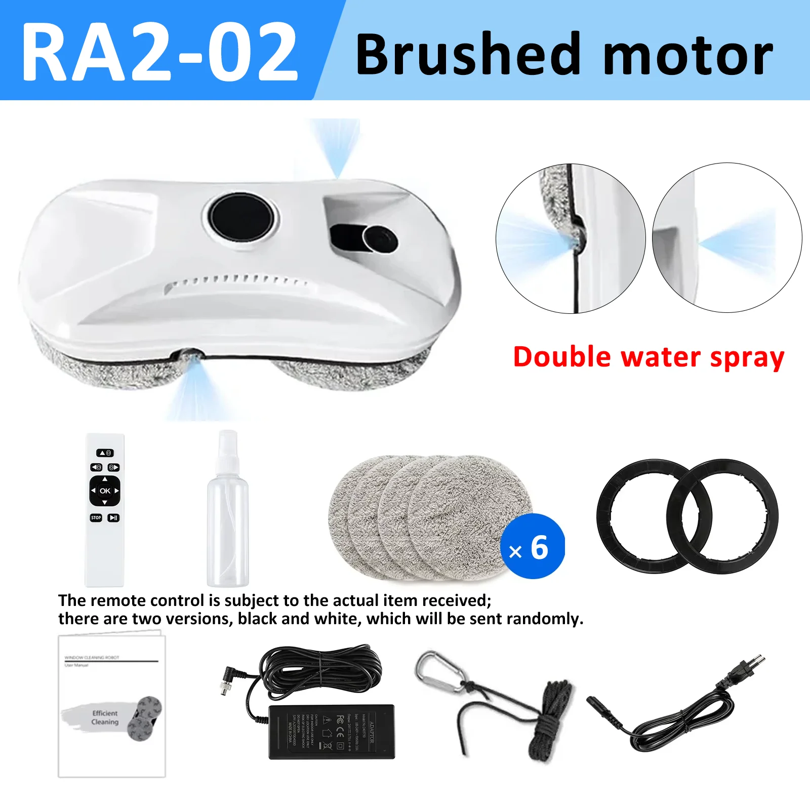 DIVEDEER Wit/Zwart Huis Automatisch Geen spray of waternevel Raamreinigingsrobot Intelligent veeg Hoogbouw raam met groot oppervlak