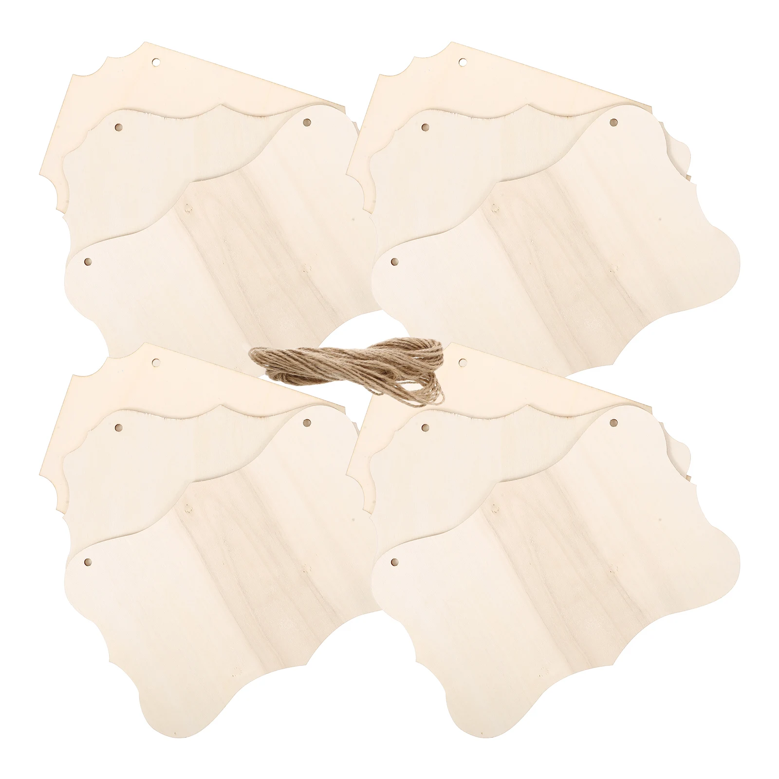 

12 Pcs Wooden Hanging Tag DIY Sign Plaque Decor Rectangle Unfinished Blank Wood Plate for Crafts Home Wall Decoration