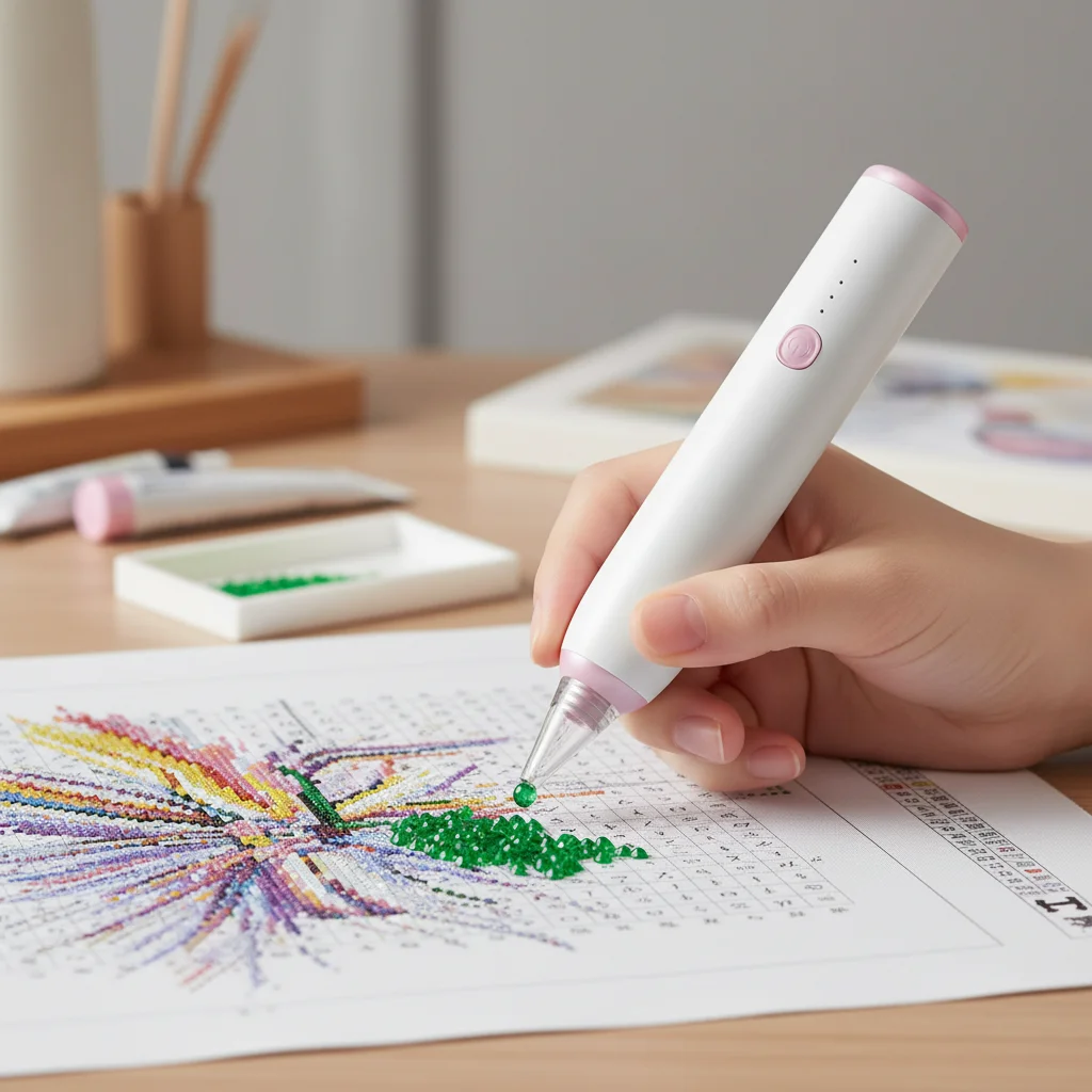 Electric Diamond-Painting Pen Tool With Strong Suction, Ergonomic Grip for DIY Craft Projects, Quick and Precise Drill Placement