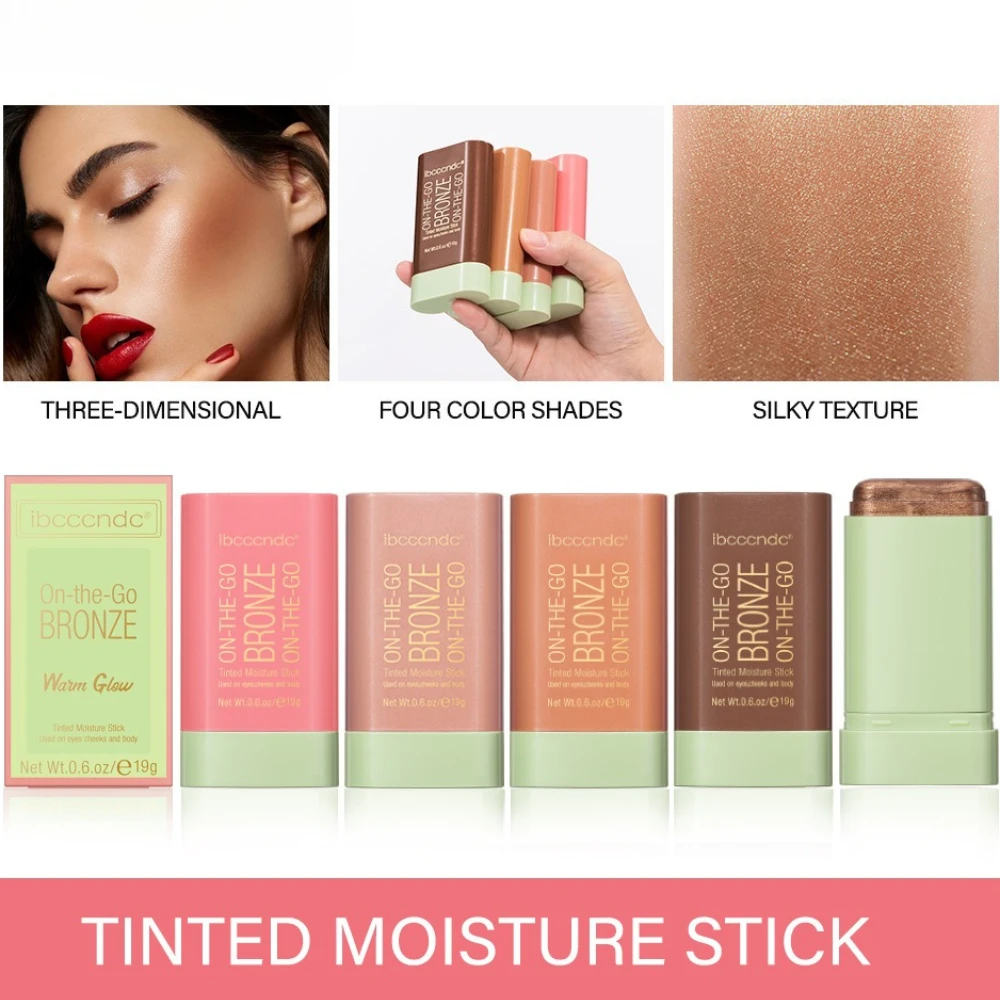 Multifunktionaler integrierter Reparaturstift, Schattenkontur, Make-up-Stick, Gesichtspuder, Rouge, Highlight-Stick, Körperblitz, Kosmetik