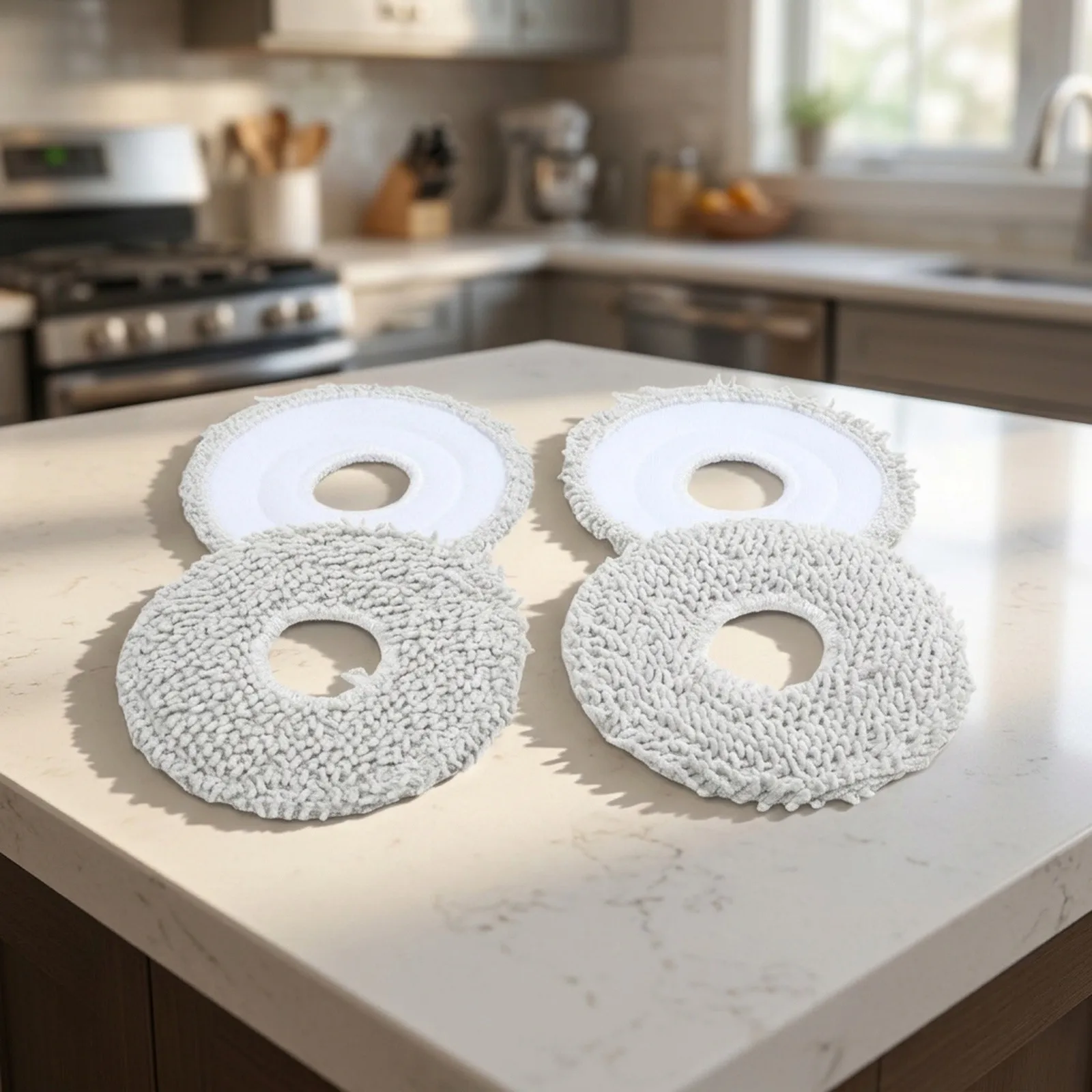 Floor Microfiber for Robot Vacuum Part Microfiber Mop Pads Deep Cleaning Power High Absorbency Traps Dirt And for stains