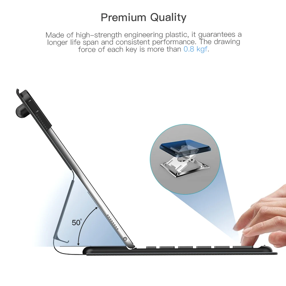 Dodocool Tastiera intelligente certificata MFi per iPad Air 2019 da 10,5 pollici con connettore intelligente Custodia protettiva sottile Custodia Folio St