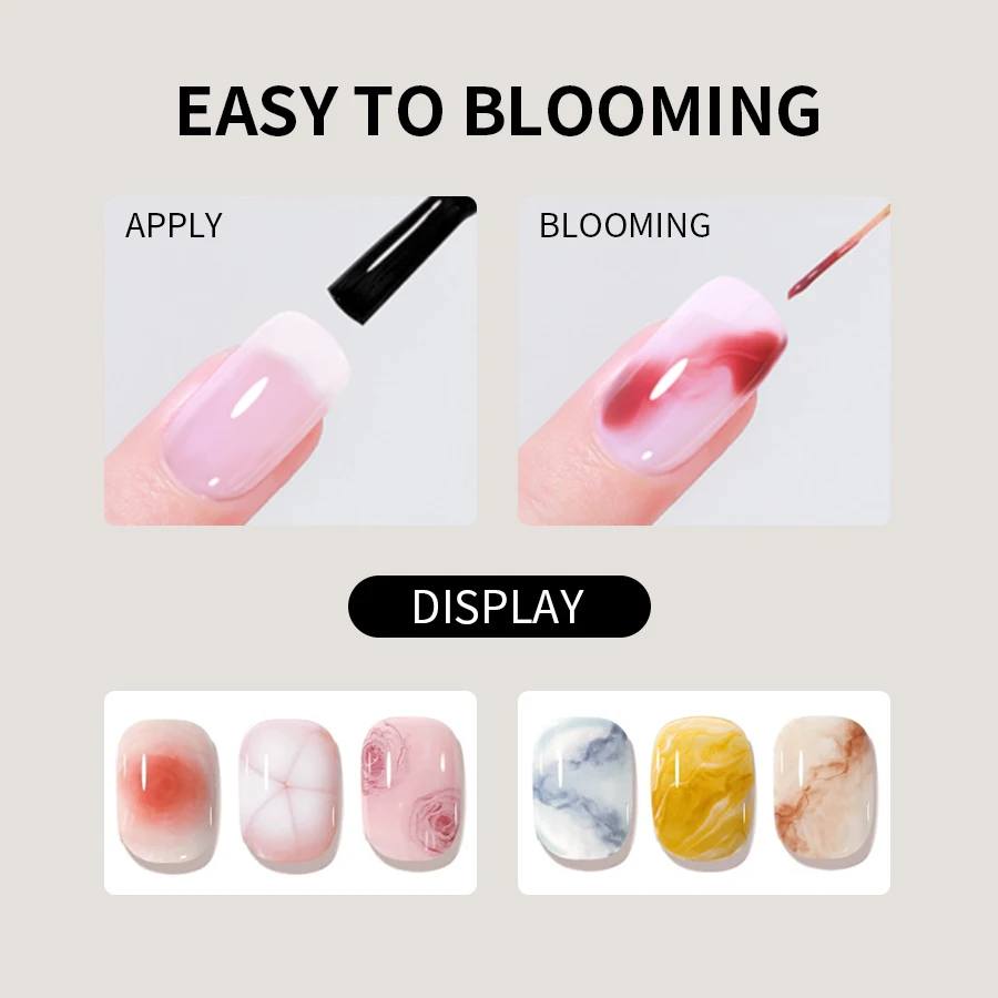 RS NAIL 12ml Clear Blooming Gel Polish Soak Off UV LED Transparent Blossom Gradient Gel Nail Art Semi Permanent Nail Varnish Gel - Image 4