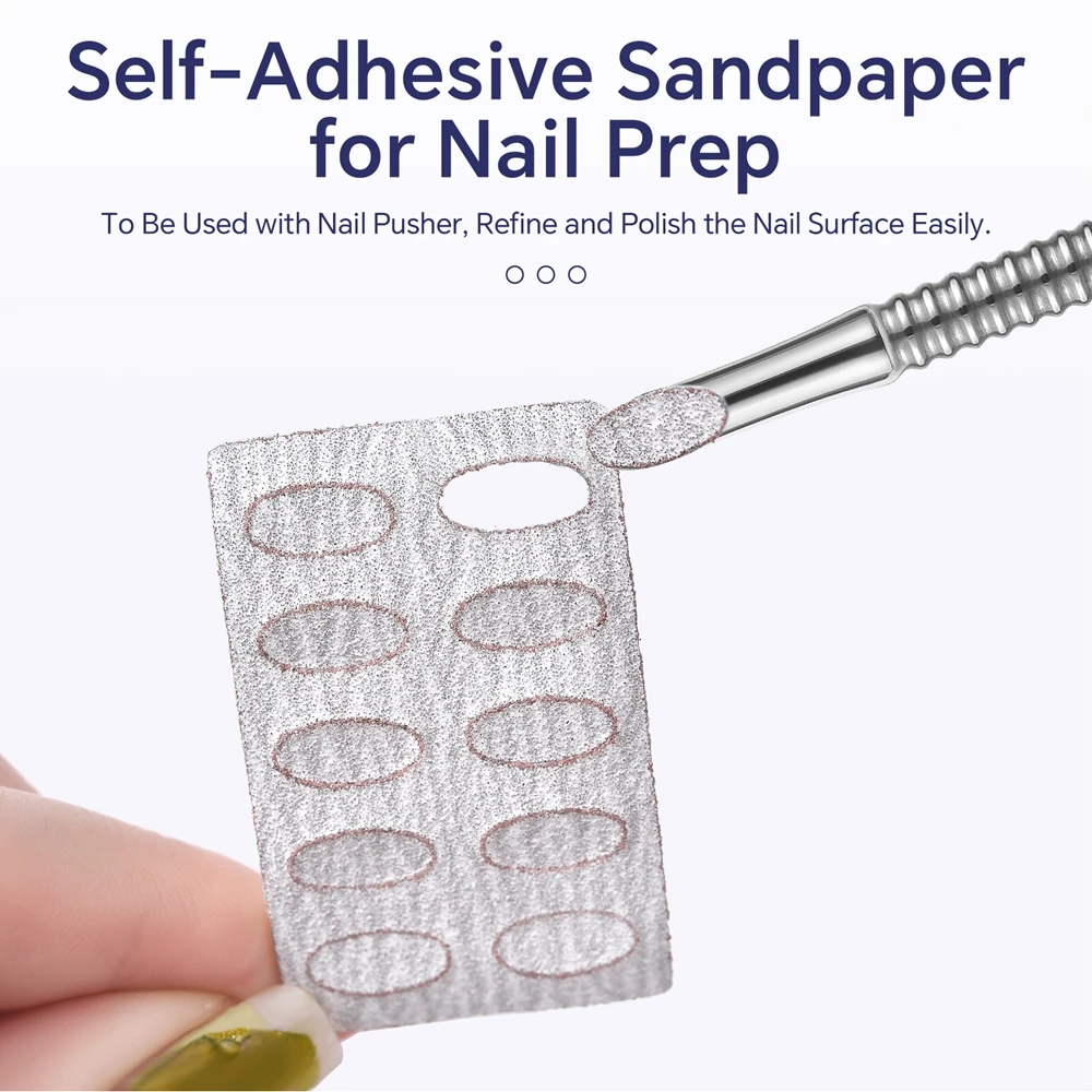 50PCS Nail Sand Nail Cuticle Pusher Self-adhesive Sand Nail Polishing Sanding Paper Remover Files Pre Polishing Sandpaper Set
