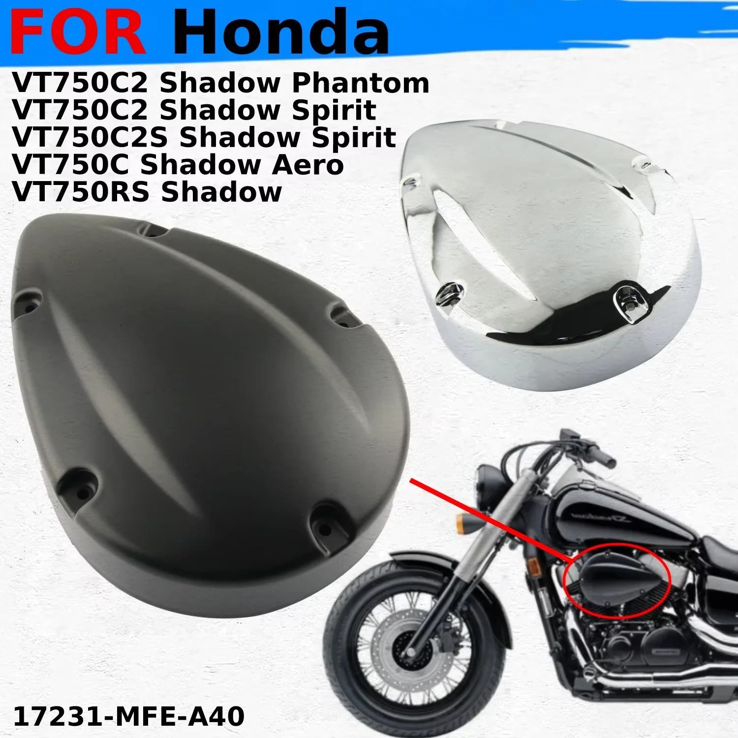 

Air Cleaner Side Cover Frame Guard Fairing For Honda VT750C2 VT750C2S VT750C VT750RS Shadow 17231-MFE-A40 Motorcycle Accessories
