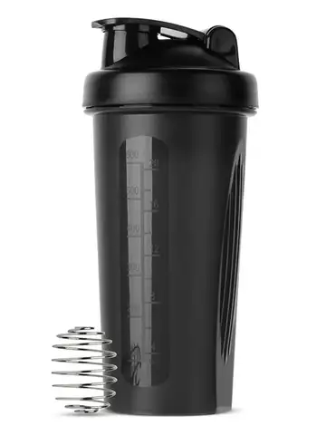 1pc Portable Protein Shaker 600ml Fitness Bottle with Wire Whisk Ball for Fitness Enthusiasts Athletes Perfect For Outdoor Gym