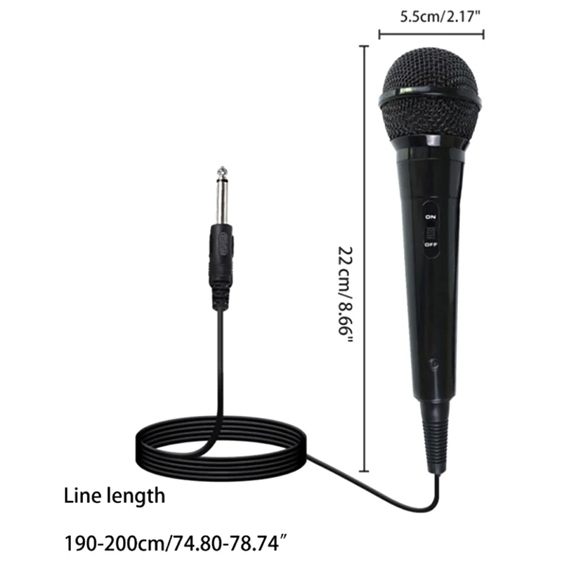 Portable 6.5mm Stereo Studio Mic KTV Karaoke Mini Microphone For Cell Phone Laptop PC Desktop Wired Uni-directional Handheld Mic