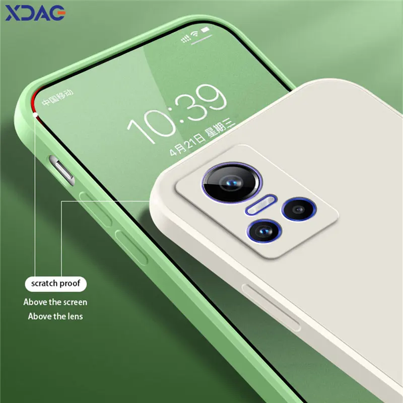 For OPPO Realme GT Neo 3 Neo3 GTNeo3 5G 80W 150W Internal Flocking Liquid Silicone Phone Case Lens Protector Soft Covers Housing