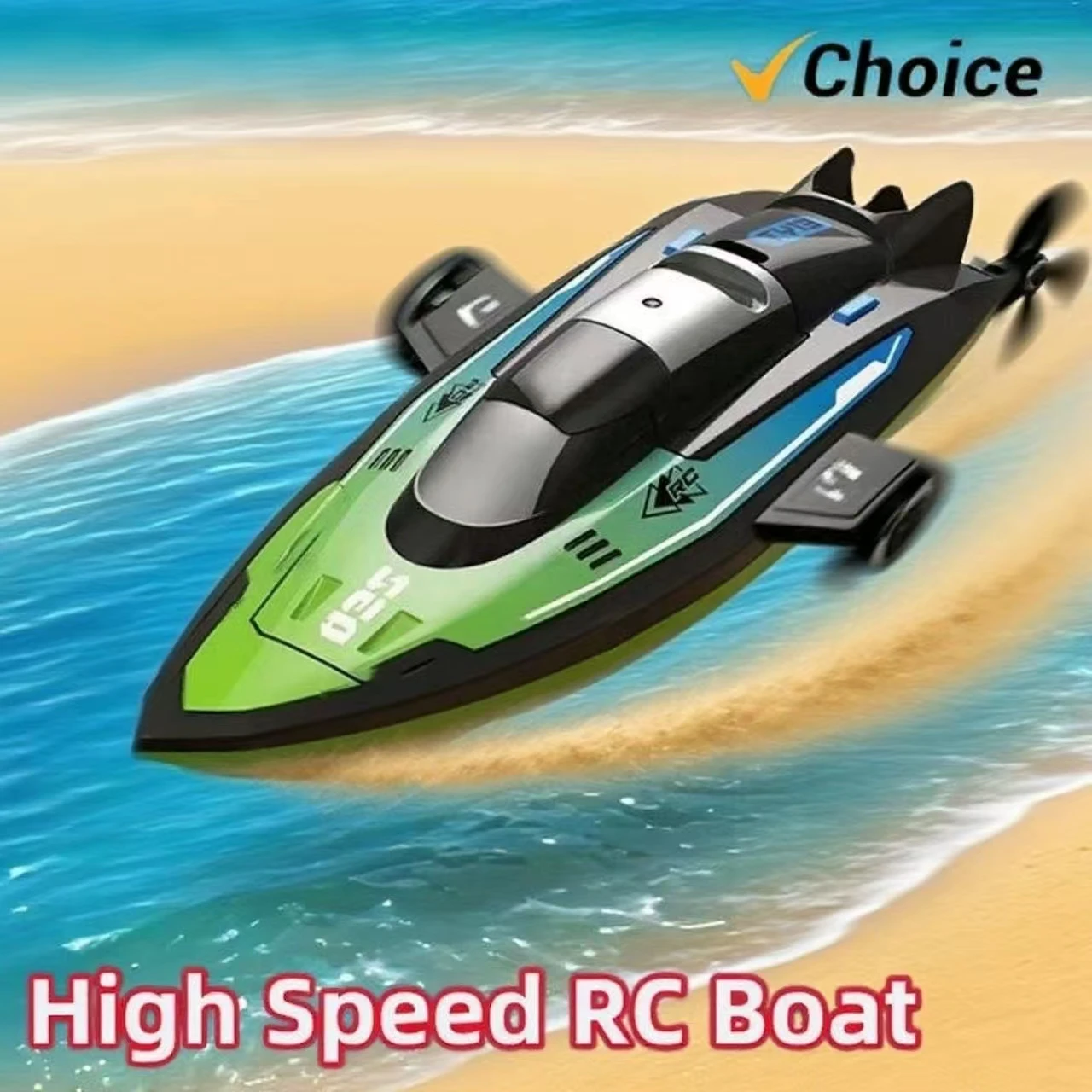 TY12 2.4GHz Remote Control Speed Boat - 360° Flips & Barrel Rolls, Dual Motor Waterproof RC Racing Ship for Kids & Adults