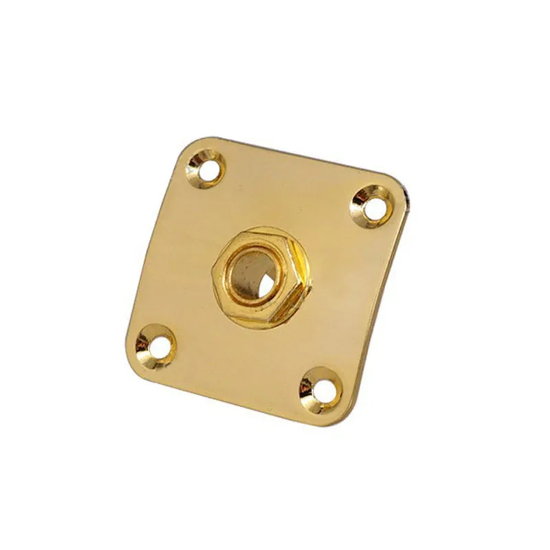 Jack quadrato in lamiera metallica per chitarra elettrica, presa di uscita audio, connessione base presa, accessori professionali