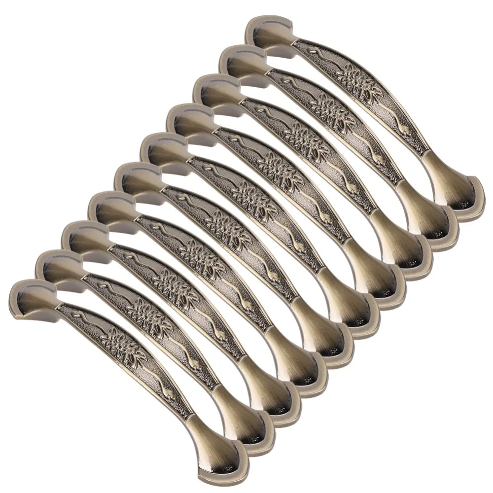 10 Set Zinc Alloy Cabinet Pull Handle Vintage Hole Distance 96mm Pull Handle Antique Bronze Easy Install Drawer Handle