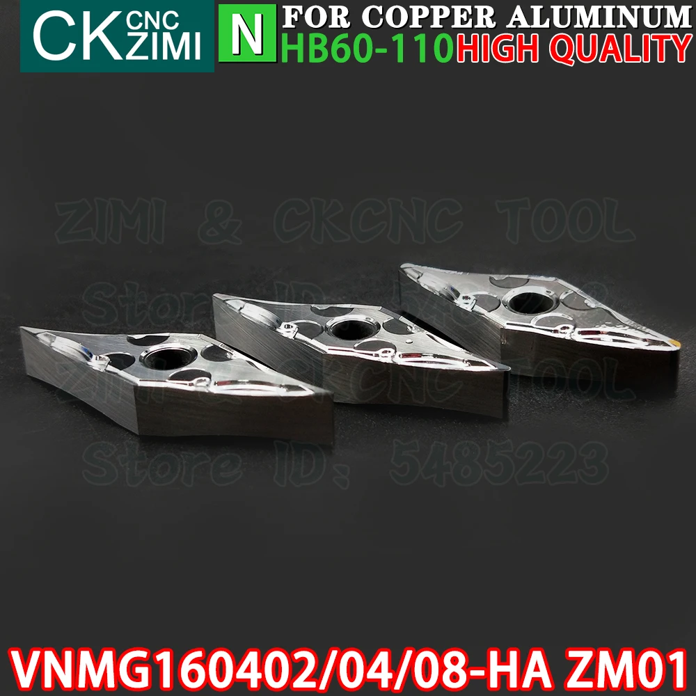 VNMG160402-HA ZM01 VNMG160404-HA ZM01 VNMG160408-HA ZM01 Твердосплавный алюминий Пластины Токарные пластины Инструменты ЧПУ VNMG1604 VNMG 1604 механический резак Токарный станок металлу Режущие инструменты для алюминия