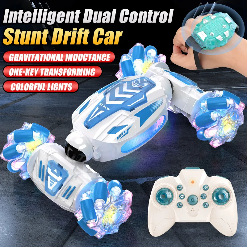 2.4G RC Twist Stunt Car Gesture Sensing Remote Control Drift Car with Light & Sound Climbing Vehicle Toy Racing Cars Kids Gifts