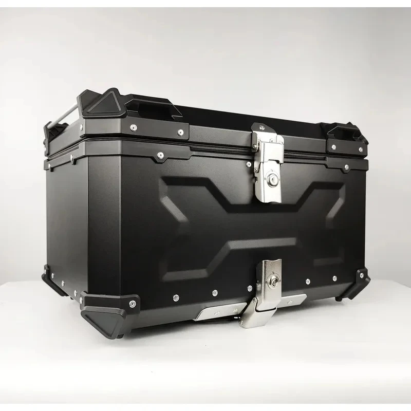 65 Liter Silver Motorcycle Parts Trunk Aluminum Delivery Box Storage Lage Top