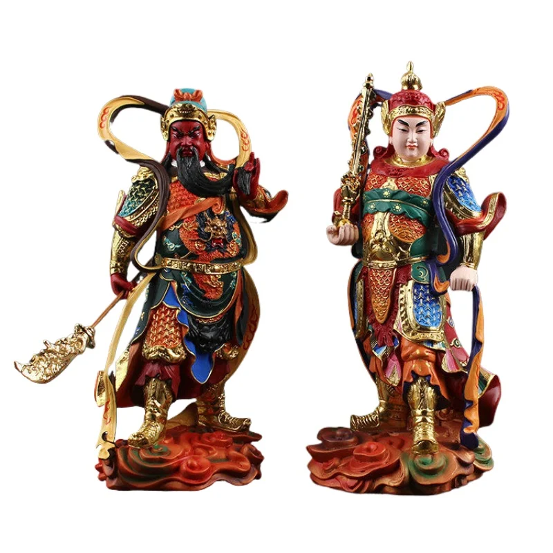 

MOYU Guan Yu Sculptures Sangharama Bodhisattva Resin Painting Buddha Statues Dharma Wealth Room Home Decor Gift