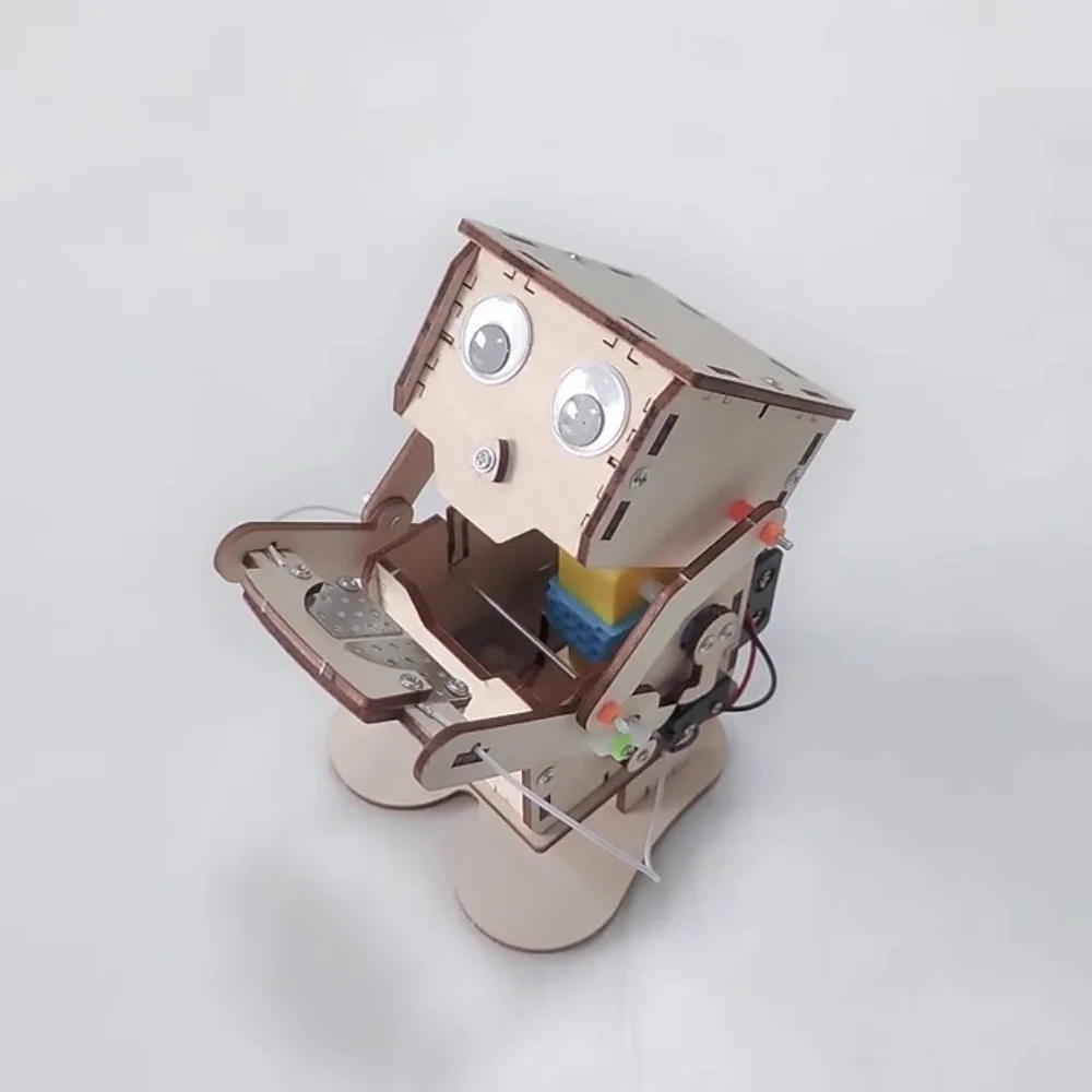 DIY Münze Essen Roboter Modell Lehre Dampf Projekt Kit Kinder Wissenschaft Experiment Bildung Spielzeug Holz Montage Kit – Detail 2