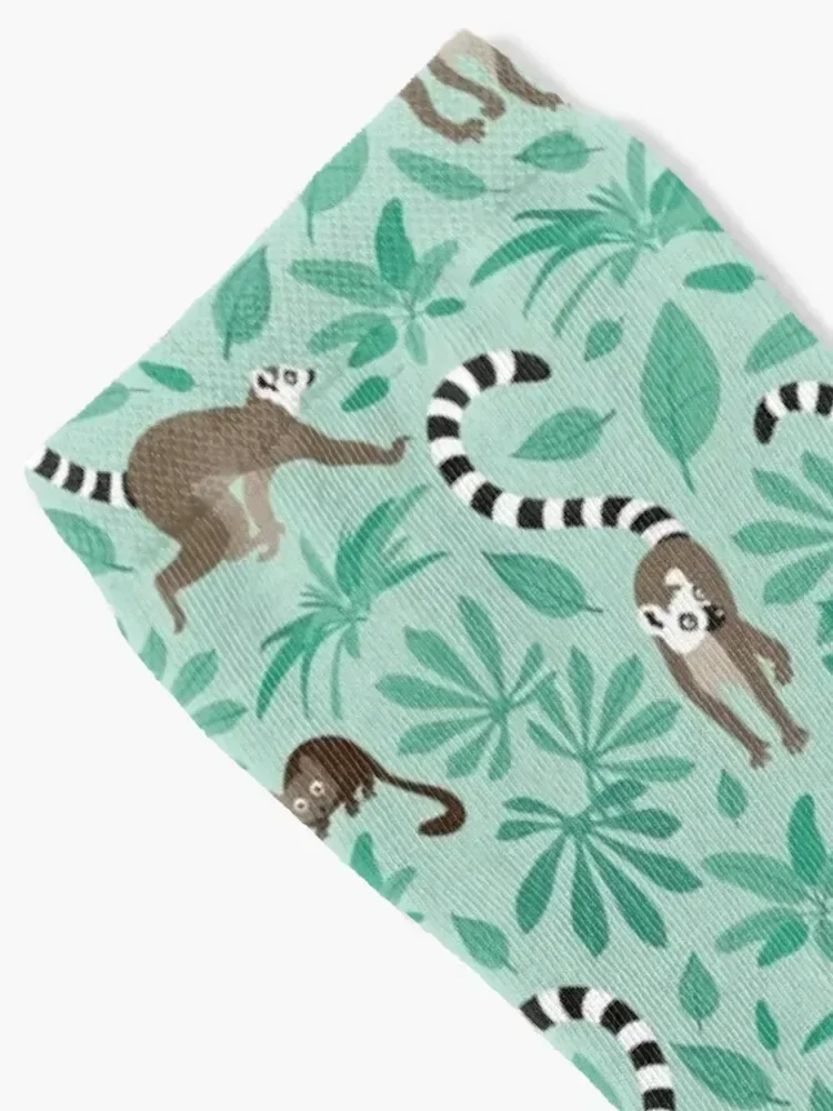 lemur love mint leaves Socks loose hiking Socks Woman Men's