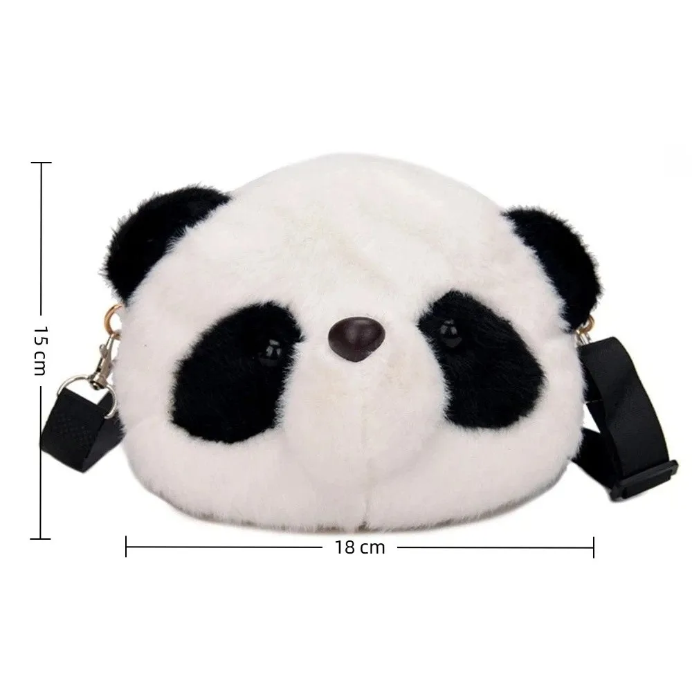 New Soft Fluffy Panda Crossbody Bag Lightweight Cartoon Coin Purse Fabric Adjustable Straps Phone Bag Women's Accessories - view 6