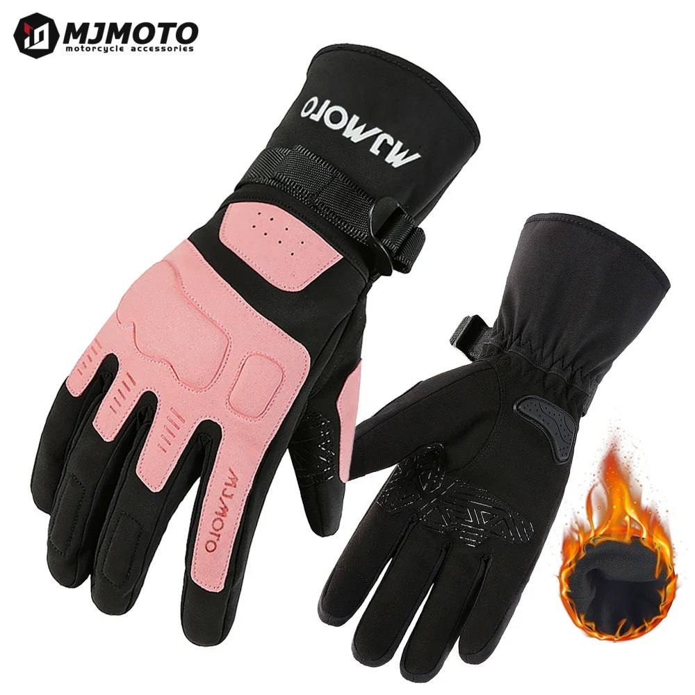 

Розовые, серые непромокаемые перчатки для гонок на мотоциклах, зимние теплые защитные перчатки для бездорожья, защита от падения, квадроцикл, UTV, снегоход, езда на мотоцикле Luvas