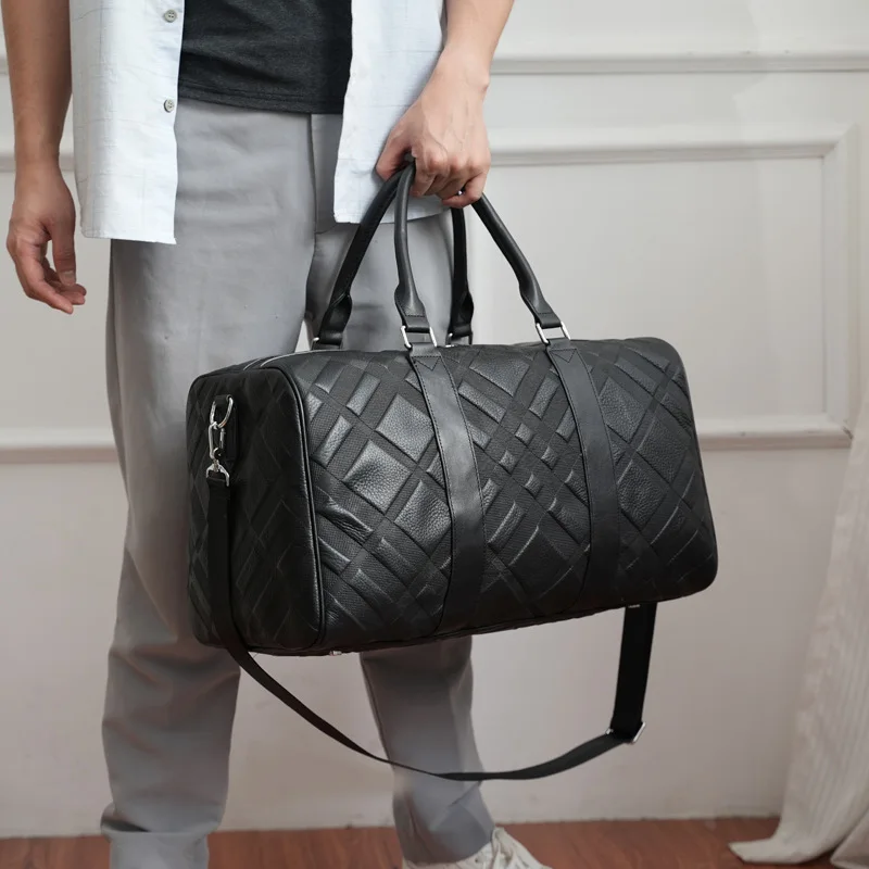 Genuine Messenger Luxury Man Bag Handbag Large Capacity Casual Cowhide High-end Feel Men's Fitness Business Trip Travel Bag