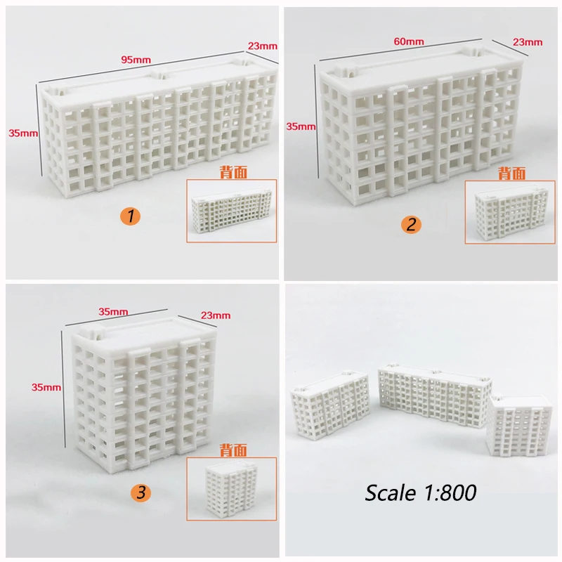 Miniature Scale 1:800 Factory Building Model ABS Plastic Hconstruction House for Sand Table Scene Layout Diorama Kit 1Pcs