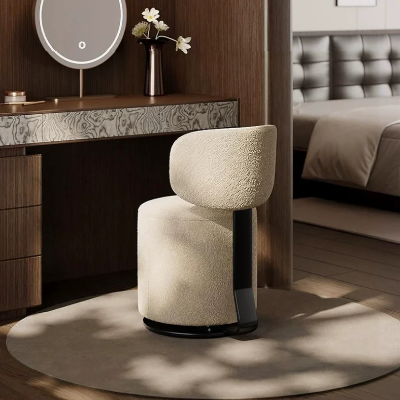 #Nordic Designer Swivel Makeup Stool, Backrest Dressing Chair, Simple And Leisurely Sofa Chair For Living Room And Bedroom
