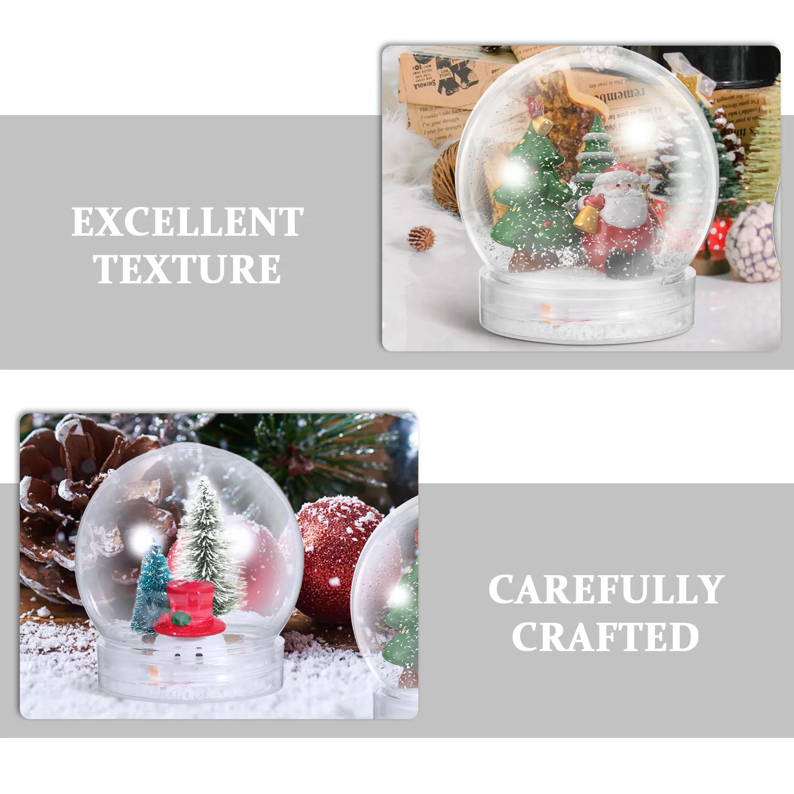 20 Pcs Transparent Water Ball Snowball Globe Making Kit Plastic Fillable Globes