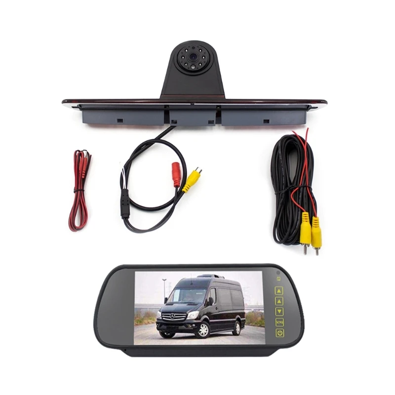 Car Brake Light Rear View Reversing Backup Camera Parking Assistance Aid Monitor Bundle Compatible for SprinterCrafter