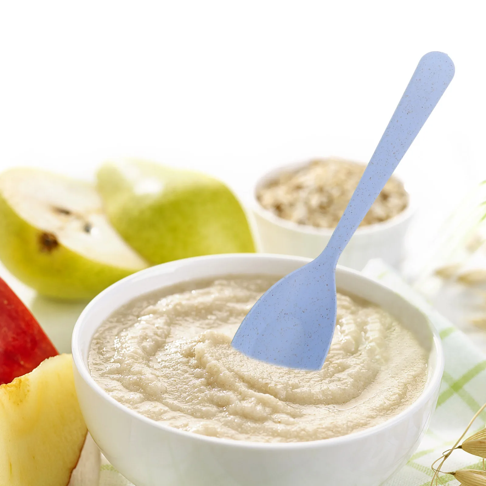 6 قطعة ملاعق قش القمح للأطفال مضادة للحرق صديقة للبيئة ملاعق شوربة بلاستيكية أدوات المائدة للتخييم في الهواء الطلق والسفر العائلي #1