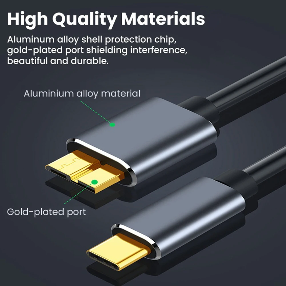 5Gbps USB Type C To Micro-B 3.0 Cable 3A Quick Charging For Laptop Hard Drive Disk Smartphone Micro-B Wire Cord-Y41A