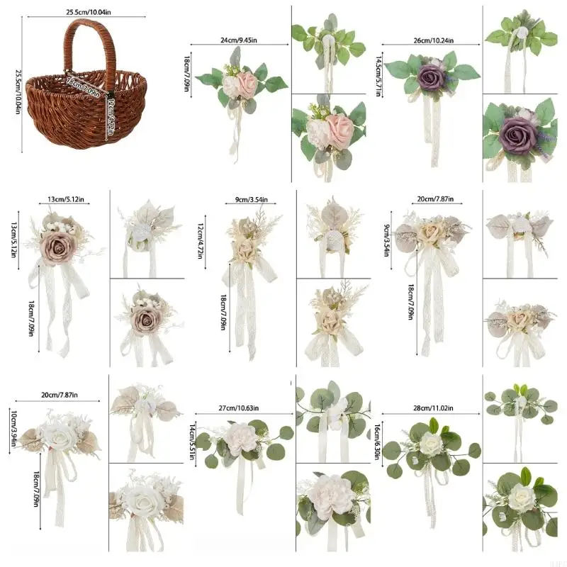 94pc Wicker Flower Basket Basket Containtd