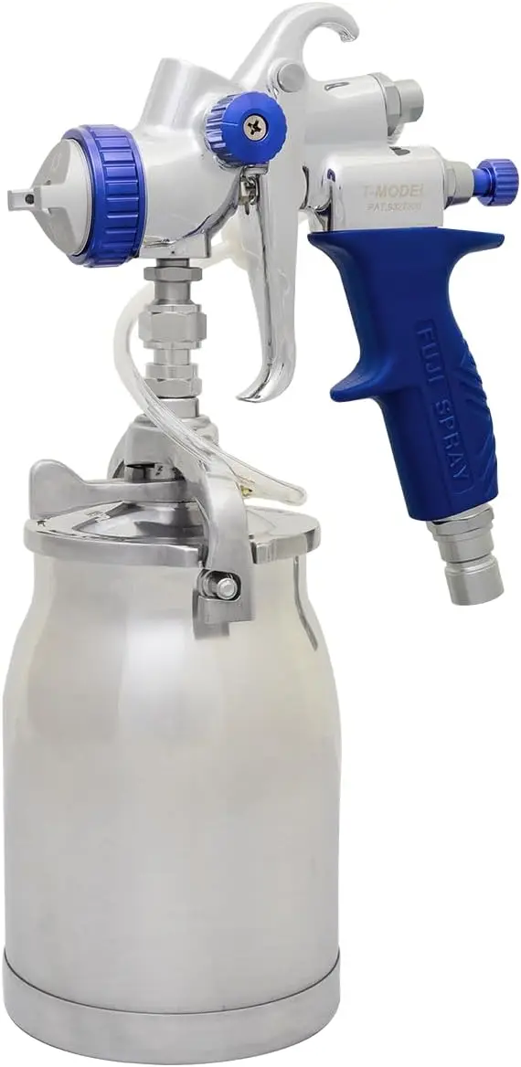 Bottom Feed Spray Gun 100% Stainless Steel Fluid Components Ergonomic Stay Cool Handle New Sleek Lightweight Design