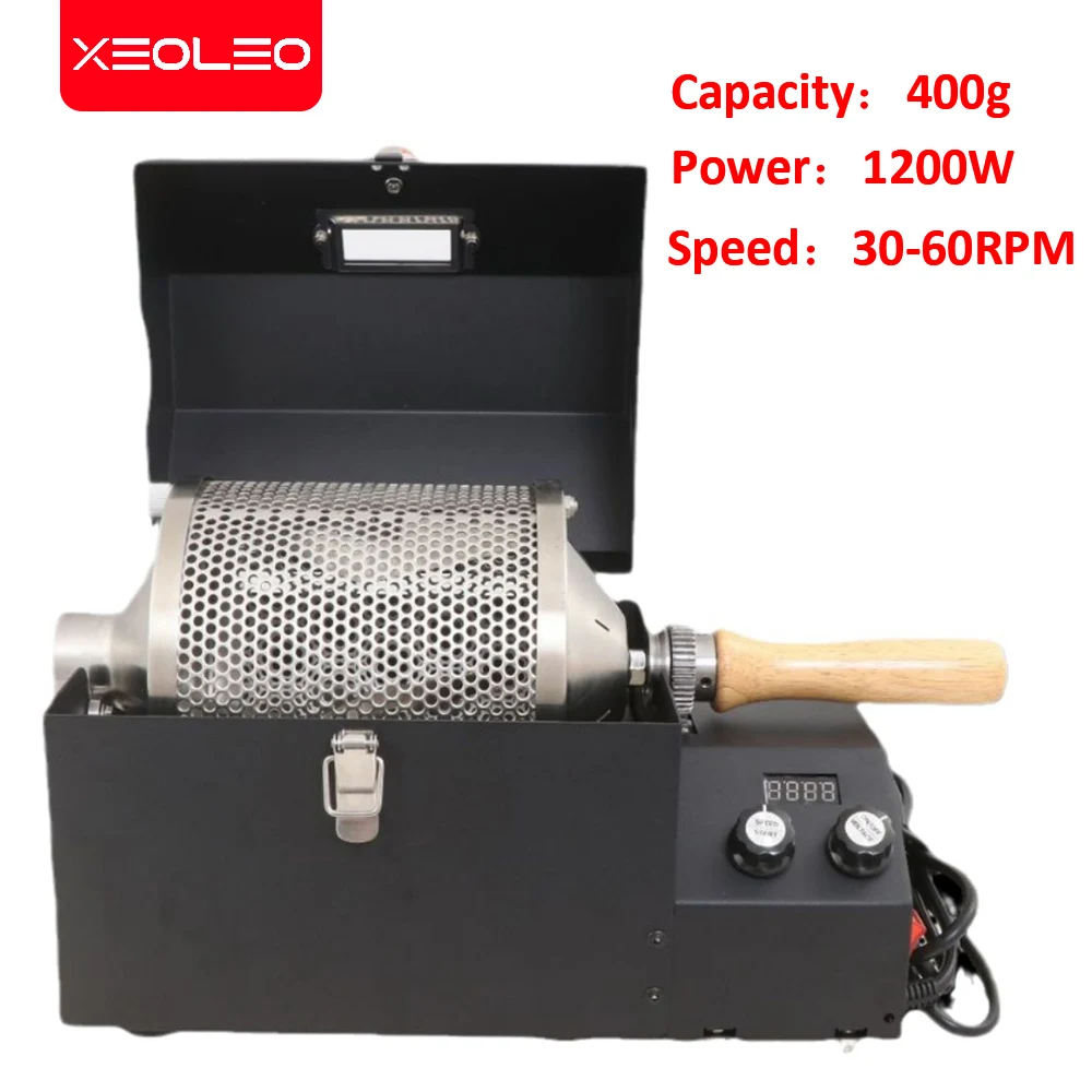 Xeoleo Electric Coffee Bean Roaster 400g Household Roasting Machine with Baking Curve Grain Stainless Steel+Quartz Glass