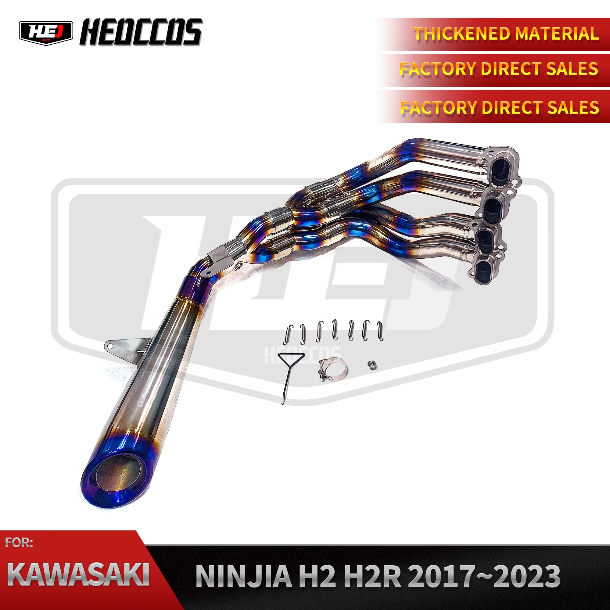 HEO Exhaust Set For Kawasaki Ninjia H2 H2R 2017~2023 OEM Exhaust Titanium Alloy Exhaust Muffler Pipe