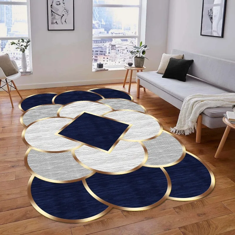 Irregular Gold Carpets for Living Room Decor Brown Large Area Rug Bedroom Carpet Non-slip Washable Lounge Sofa Side Floor Mat