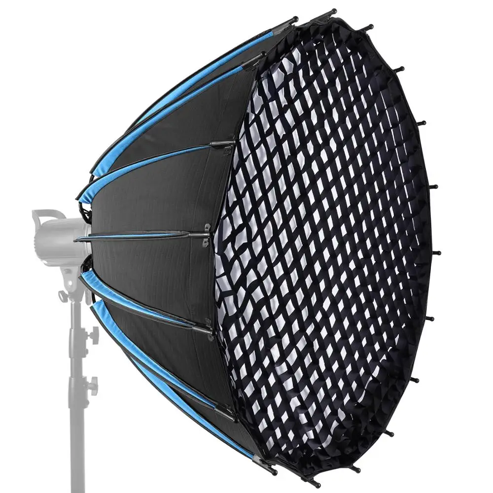 47-inch 120CM Hexadecagon Parabolic Softbox with Grid and Carrying Bag Portable Softbox for LED Lights and Studio Flash