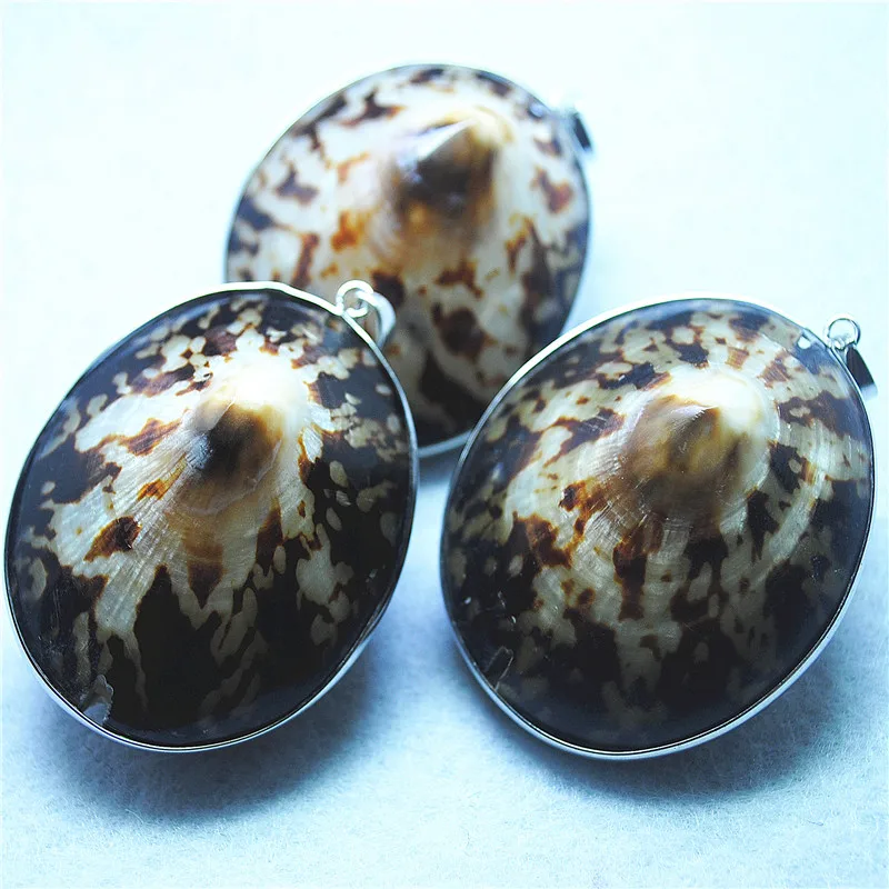 3PCS Saltwater Shell Pendants Big Shape 50MM Natural Mother Of Pearl For Women's Necklace Findings Free Shippings